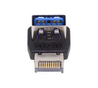 xiwai Adaptador de encabezado de Panel Frontal USB 3.1, Tipo E Macho a Tipo A USB 3.0 Hembra, convertidor de Datos en ángulo de 90 Grados para Placa Base.