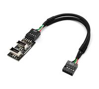 xiwai Adaptador de extensión de cable macho para placa base USB 3.1, tipo A a USB 2.0, 9 pines, 10 pines