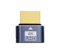 xiwai - Adaptador de visualización virtual 4K HDMI 1.4 DDC EDID, enchufe simulado HDTV 4K a 60Hz sin cabeza fantasma emulador de visualización negro