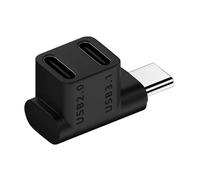 xiwai Adaptador divisor de datos USB 3.1 tipo C macho a hembra dual en ángulo compatible con laptop Steam Deck de 10 Gbps