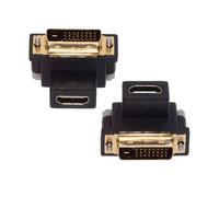 xiwai Adaptador DVI Macho a HDMI Hembra en ángulo Recto (2 Unidades, 4K, 90 Grados) para Monitor, Ordenador, HDTV y Tarjeta gráfica