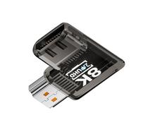 xiwai Adaptador HDMI Macho a HDMI 2.1 Hembra con ángulo de 90 Grados a la Izquierda, Extensor de HDTV UHD 8K 60 Hz, Transparente con luz LED Inteligente para Monitor.