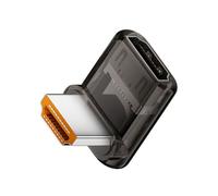 xiwai Adaptador HDMI Macho a HDMI 2.1 Hembra de Perfil bajo con ángulo Ascendente de 90 Grados, Extensor de HDTV UHD 8K 60 Hz con luz LED Inteligente para Monitor