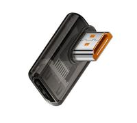 xiwai Adaptador HDMI Macho a HDMI 2.1 Hembra de Perfil bajo con ángulo de 90 Grados a la Izquierda, Extensor de HDTV UHD 8K 60 Hz Transparente con luz LED Inteligente para Monitor, TV y proyector.