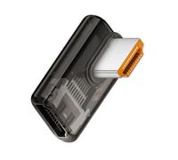 xiwai Adaptador HDMI Macho a HDMI 2.1 Hembra de Perfil bajo y ángulo Recto de 90 Grados, Extensor de HDTV UHD 8K 60 Hz, Transparente con luz LED Inteligente para Monitor, TV y proyector.