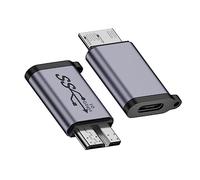 xiwai Adaptador USB-C USB 3.1 tipo C hembra a micro USB 3.0 macho, convertidor de corriente de datos de 10 Gbps para laptop, PC, disco SSD