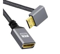 xiwai Cable alargador 4K Mini HDMI 1.4 macho 90 grados hacia arriba a HDMI hembra para DV MP4 cámara DC portátil