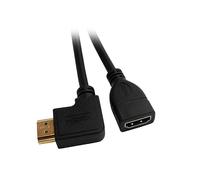 xiwai Cable alargador HDMI 1.4 en ángulo izquierdo de 90 grados con Ethernet 3D tipo A macho a hembra A, 0,5 m