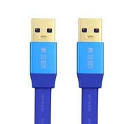 xiwai Cable alargador ultraplano de alta velocidad, delgado, USB 3.0 tipo A macho a USB 3.0 tipo A macho, azul, 5 Gbps, para disco SSD, cámara, datos, 60 cm