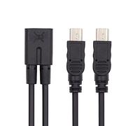 xiwai Cable de carga de extensión divisor de 5 pines mini USB 2.0 hembra a doble mini USB macho de 5 V CC