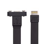 xiwai Cable de datos de extensión USB 3.2 de 20 Gbps, IDC tipo E de 20 pines a USB-C tipo C hembra cable adaptador de cabecera de panel frontal de 1.6 pies, diseño plano flexible FPC, compatible con