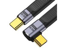 xiwai Cable de datos FPC plano delgado 8K 240 W tipo C macho a macho en ángulo recto USB4 40 Gbit/s 100 W para ordenador portátil y teléfono 13 cm