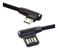 Xiwai - Cable de datos micro USB 2.0 (5 pines a la izquierda, 90 grados)