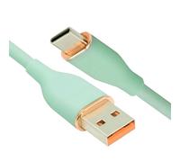 xiwai Cable de datos USB-A a USB-C de silicona líquida, ultra suave, tipo A, 15 W, color verde, carga rápida, para portátil, tableta, teléfono, 200 cm
