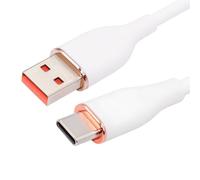 xiwai Cable de datos USB-A a USB-C de silicona líquida ultrasuave, tipo A, 15 W, color blanco, carga rápida, para portátil, tableta, teléfono, 200 cm
