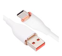 xiwai Cable de datos USB-A a USB-C de silicona líquida ultrasuave, tipo A, 15 W, color blanco, carga rápida, para portátil, tableta, teléfono, 100 cm