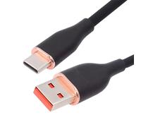 xiwai Cable de datos USB-A a USB-C de silicona líquida ultrasuave, tipo A, 15 W, color negro, carga rápida, para portátil, tableta, teléfono, 100 cm