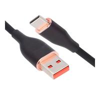 xiwai Cable de datos USB-A a USB-C de silicona líquida ultrasuave, tipo A, 15 W, color negro, carga rápida, para portátil, tableta, teléfono, 200 cm
