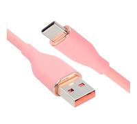 xiwai Cable de datos USB-A a USB-C de silicona líquida ultrasuave, tipo A, 15 W, color rosa, carga rápida, para portátil, tableta, teléfono, 100 cm