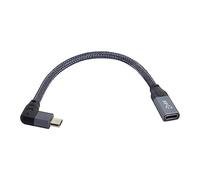 xiwai Cable de datos USB-C USB 3.1 tipo C macho a hembra en ángulo izquierdo y derecho con funda para portátil