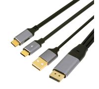 xiwai Cable de DisplayPort a USB-C 4K inverso, Conector de Fuente Host DP a Conector Macho Tipo C para Pantalla táctil HDTV y Monitor de computadora portátil (2 m)