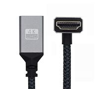 xiwai Cable de extensión HDMI Tipo A 4K 60Hz 3D HDTV HDMI Extender 0.5 pies Cable macho a femenino 1.4 Metal Congalización en ángulo