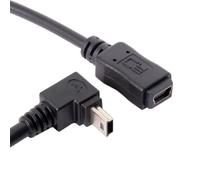 xiwai Cable de extensión mini B USB de 5 pines macho a hembra tipo B de 90 grados en ángulo descendente, cable de carga de 20 cm para cámara GPS