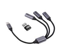 xiwai Cable divisor USB 2.0 USB-C en Y, adaptador concentrador USB tipo C de 1 a 3 para computadora portátil, computadora de escritorio, teléfono, mouse, teclado, impresora y disco.