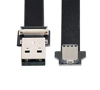 Xiwai Cable FPC plano delgado de datos USB 2.0 tipo A macho a USB-C tipo C macho de 2,0 m con ángulo hacia arriba y hacia abajo para FPV, disco y teléfono