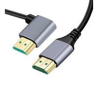 xiwai Cable HDMI 2.1 ultra delgado de 8 K HDTV de 0,5 m, 4 K, cable delgado súper flexible, ángulo izquierdo, 90 grados, tipo A macho a macho, para computadora, HDTV, proyector, cine en casa