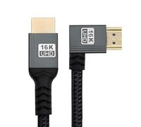 xiwai Cable HDMI 2.2 de 96 Gbps, 0,5 m, tipo A macho a HDMI macho, ángulo de 90 grados, para televisores HDTV, ordenadores de sobremesa y portátiles.