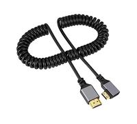 xiwai Cable HDMI macho 4K 60Hz a Mini HDMI 2.0 macho estirable en espiral 90 grados en ángulo izquierdo para HDTV monitor de computadora portátil
