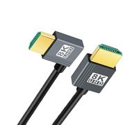 xiwai Cable HDTV HDMI 8K a HDMI 2.1 en ángulo izquierdo, ultrasuave y de alta flexibilidad, 200 cm, tipo A macho a macho, flexible, 90 grados, para ordenador y televisor HDTV.
