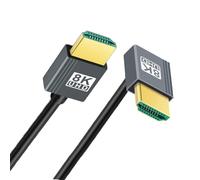 xiwai Cable HDTV HDTV 8K a HDMI 2.1 con ángulo descendente, ultrasuave y de alta flexibilidad, 100 cm, tipo A macho a macho, flexible, de 90 grados, de alta velocidad para ordenador y televisor HDTV.