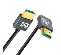 xiwai Cable HDTV HDTV 8K a HDMI 2.1 en ángulo ascendente, ultrasuave y flexible, 100 cm, tipo A macho a macho, flexible, 90 grados, para ordenador y televisor HDTV