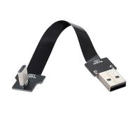 xiwai Cable plano y delgado FPC USB 2.0 tipo A macho a USB-C tipo C macho en ángulo recto para FPV y disco y teléfono 2.0M/0.656ft