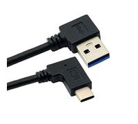 Xiwai - Cable reversible USB 3.1 USB-C en ángulo a 90 grados en ángulo recto USB 3.0 para tablet y teléfono móvil