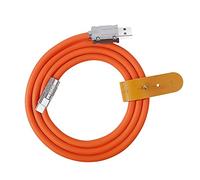 xiwai Cable USB 2.0 naranja de 120 W de alimentación USB-A a USB-C, de silicona líquida, ultra suave, carga rápida para laptop, tablet, teléfono, 200 cm