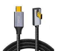 xiwai Cable USB 3.1 USB-C macho a macho de 90 grados de perfil bajo en ángulo 4K @60Hz Gen 2 100W 10Gbps Cable de extensión de datos para teléfono portátil, 2 m/6.6 pies