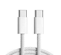 xiwai Cable USB-C de alimentación de 27 W y 65 W, 480 Mbps, cable de datos tipo C, carga rápida para teléfono, tableta y portátil, funda blanca de 1 m