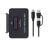 Xiwai Carcasa USB 3.0 USB-C a NVME dual tipo C M-Key M.2 NGFF y SATA SSD de 2.5 pulgadas, carcasa PCBA externa vertical