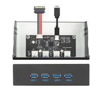 xiwai Concentrador de 10 Gbps y 4 Puertos, Panel Frontal USB 3.1 Tipo A y Tipo C a Placa Base, Cable Conector Tipo E de 10 Gbps para Bandeja de CD-ROM de 5,25"
