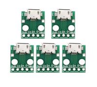 xiwai Conector Hembra USB 2.0 Micro-B (5 Unidades), OEM, con Brida, para Montaje en Placa PCB, Tipo Soldadura, 480 Mbps