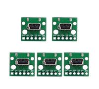 xiwai Conector Hembra USB 2.0 Mini-B (5 Unidades), OEM, Montaje Vertical, para Bricolaje, con Placa PCB, Tipo Soldadura, 480 Mbps