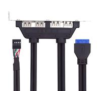 Xiwai Cuatro puertos USB 2.0 y USB 3.0 hembra para placa base, 9 pines, 19 pines, 20 pines, cable deflector con soporte PCI de 50 cm