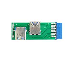 Xiwai Doble lado USB 3.0 A tipo hembra a placa base 20Pin 19 Pin caja ranura adaptador PCBA con LED