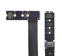 xiwai NGFF M-Key NVME - Tarjeta extensora SSD con cable de extensión flexible PCI-E 4.0 de 30 cm, ángulo recto, adaptador elevador de 90 grados para placa base SSD 2230/2242/2260/2280