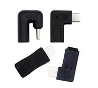 xiwai Paquete de 4 adaptadores de datos de alimentación USB 2.0 micro USB y mini USB hembra a tipo C macho, convertidor de cargador en ángulo