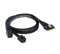 xiwai PCI-E Ultraport Slimline SAS Slim 4.0 SFF-8654 8i 74pin a Dual SFF-8643 4i Mini SAS HD Cable PCI-Express