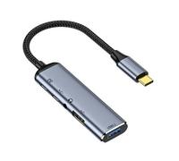 xiwai Tipo C USB-C a Audio 3.5MM Dual USB 3.0 HUB Convertidor Multipuerto Adaptador con puerto de alimentación PD hembra de 100 W